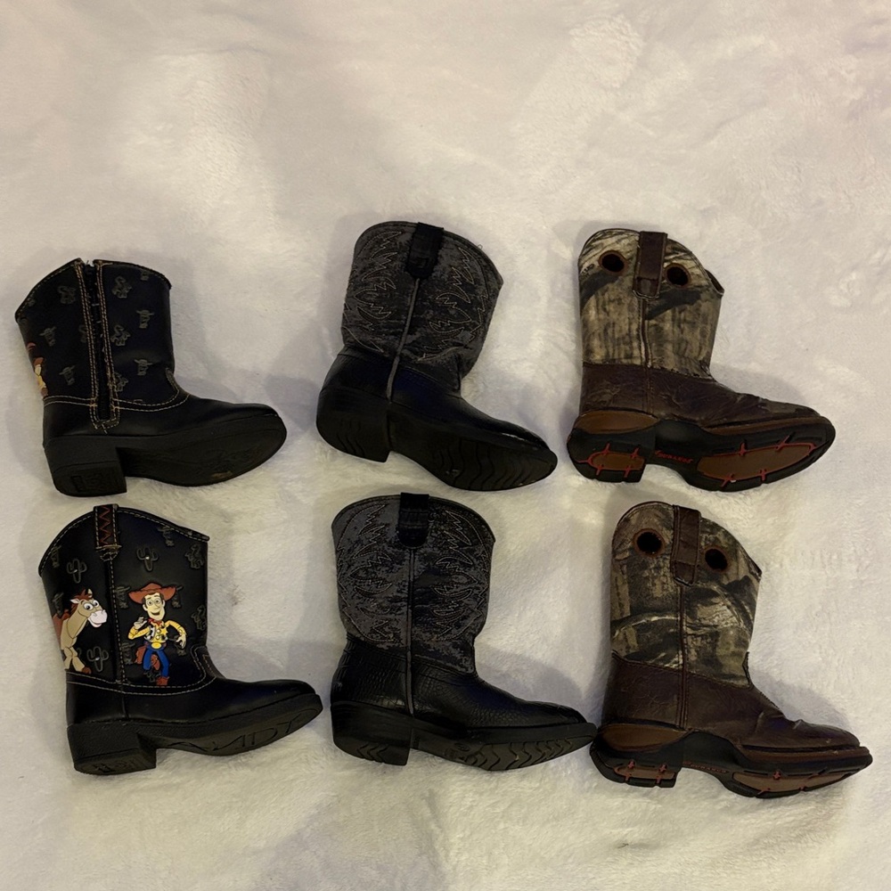 Toddler Boys Cowboy Boots Lil Durango Western Toy Story Kids Black Brown 7 8 9 - Picture 2 of 6